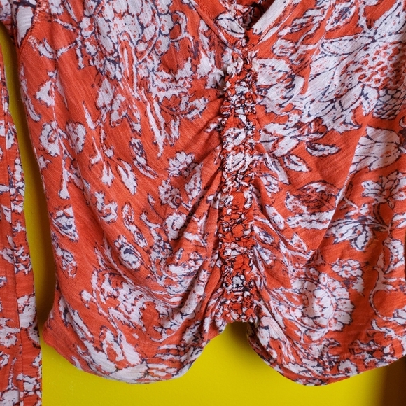 Free People Orange Floral Blouse - Picture 5 of 10